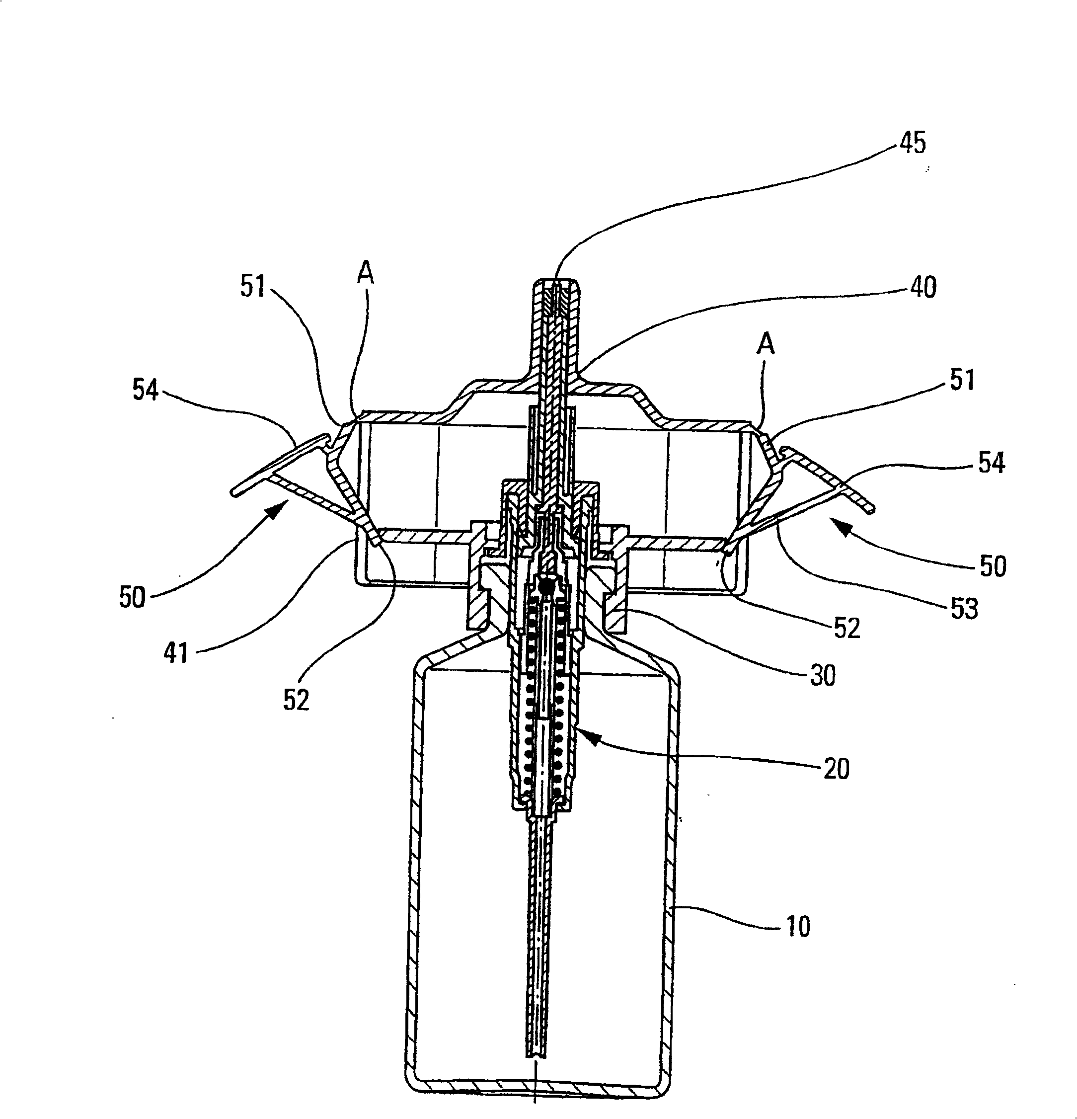 Lateral actuation spray device