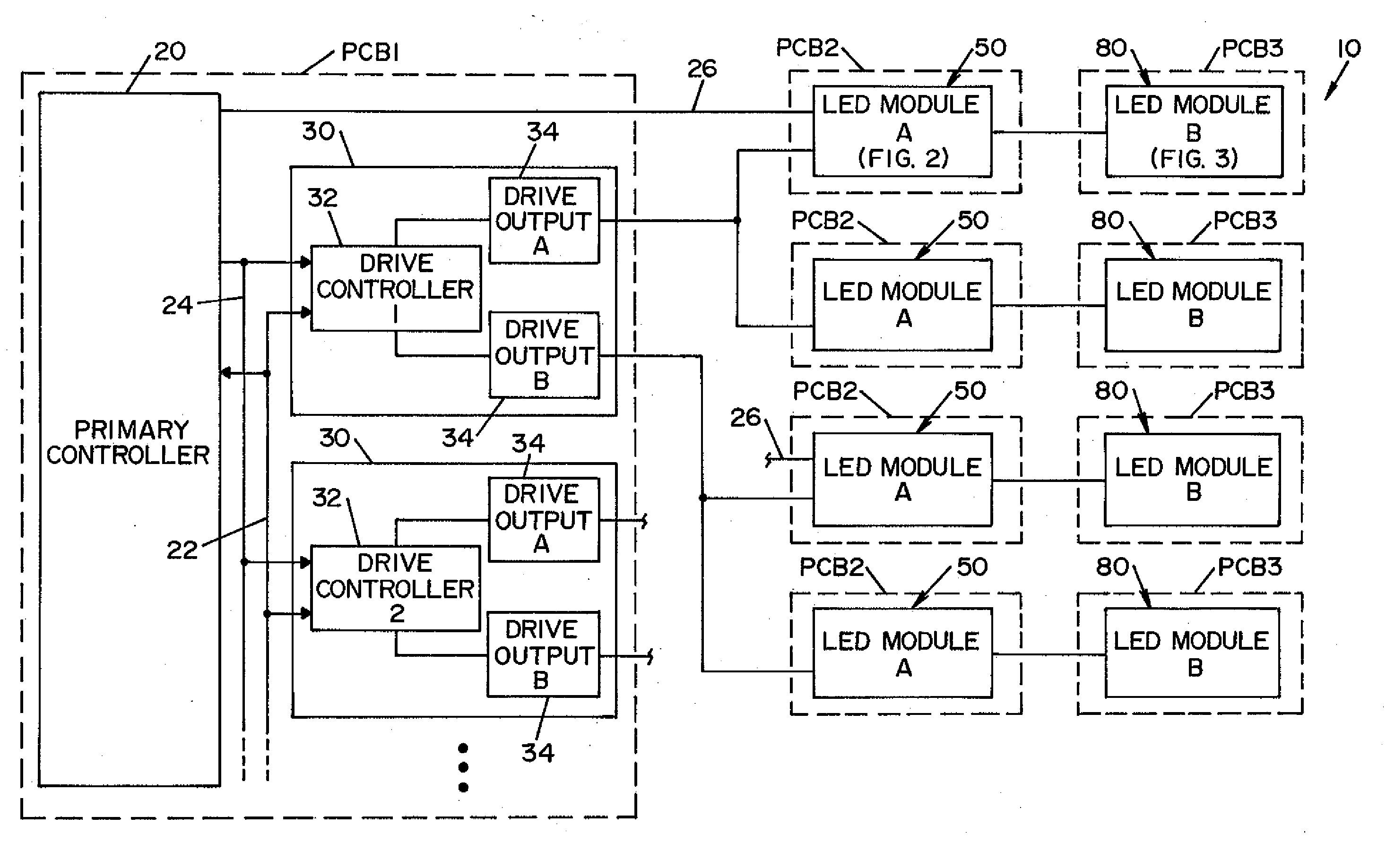 Lighting control system for a lighting device