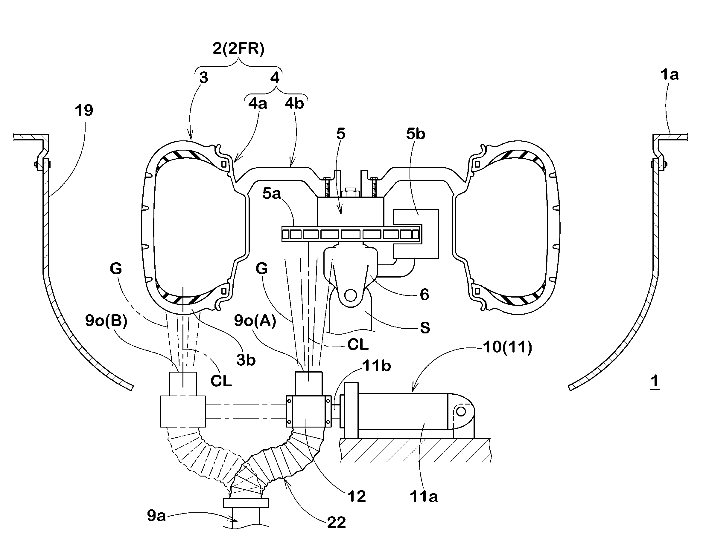 Vehicle with pneumatic tire and method for cooling tire in the vehicle