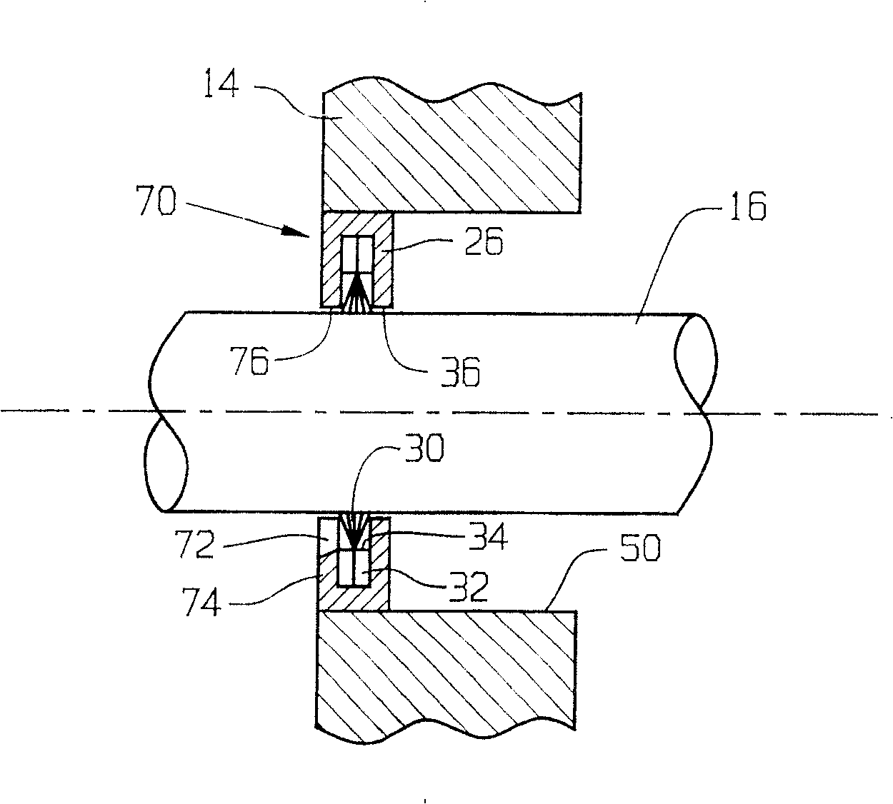 Shaft current control brush assembly with drainage