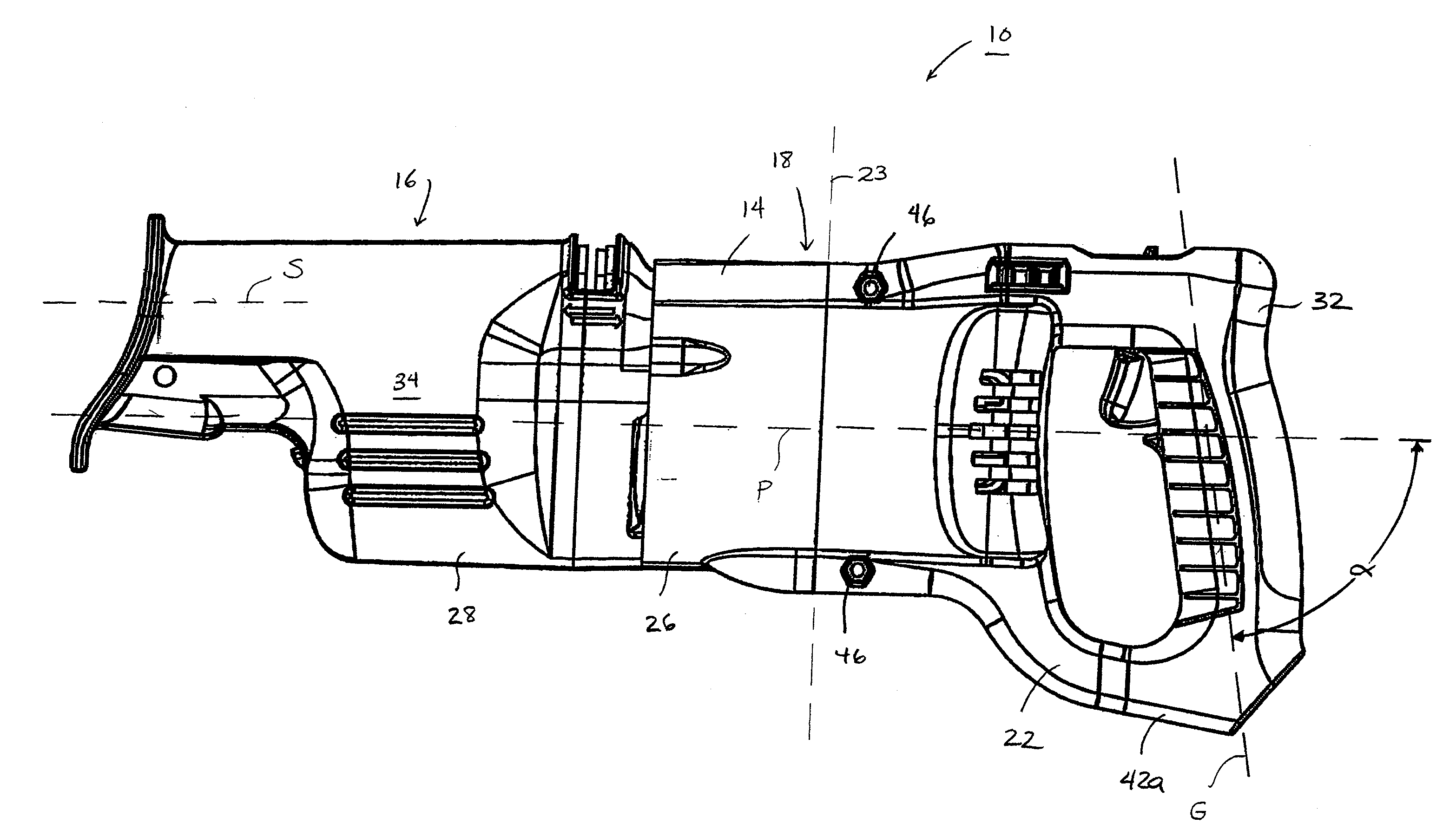 Handle arrangement for a power tool