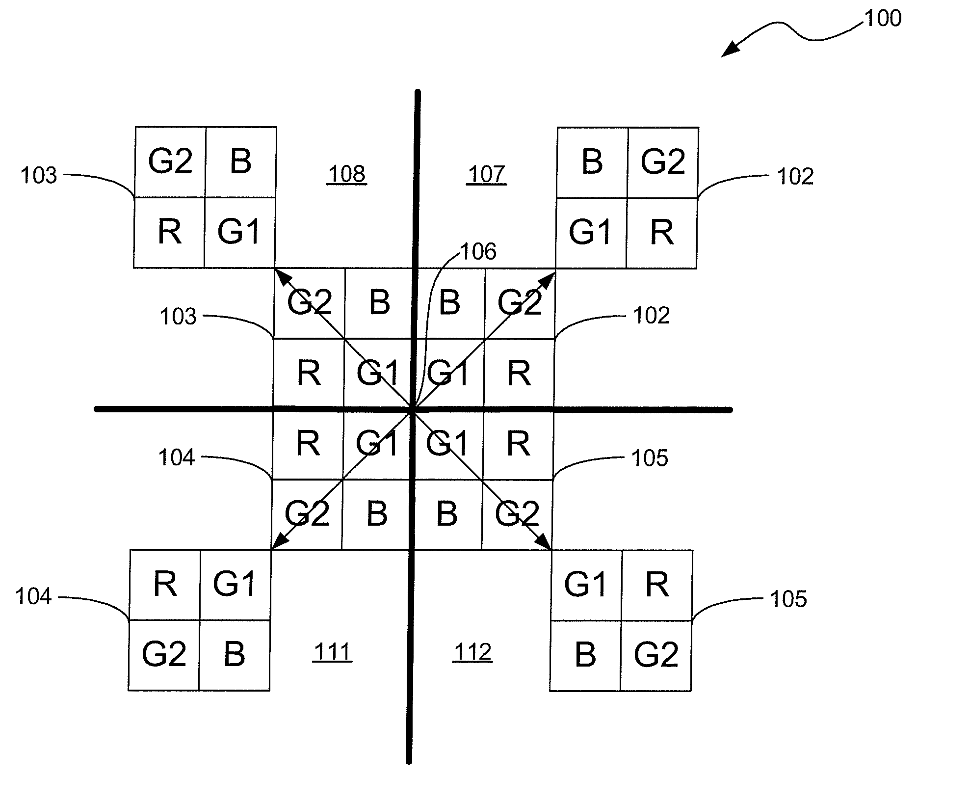 Color filter device and method for eliminating or reducing non-uniform color error caused by asymmetric color cross-talk in image sensor devices