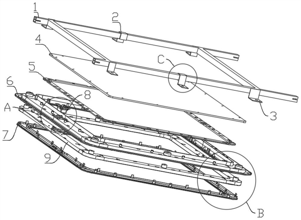 Rapidly-mounted roof lamp and mounting structure thereof