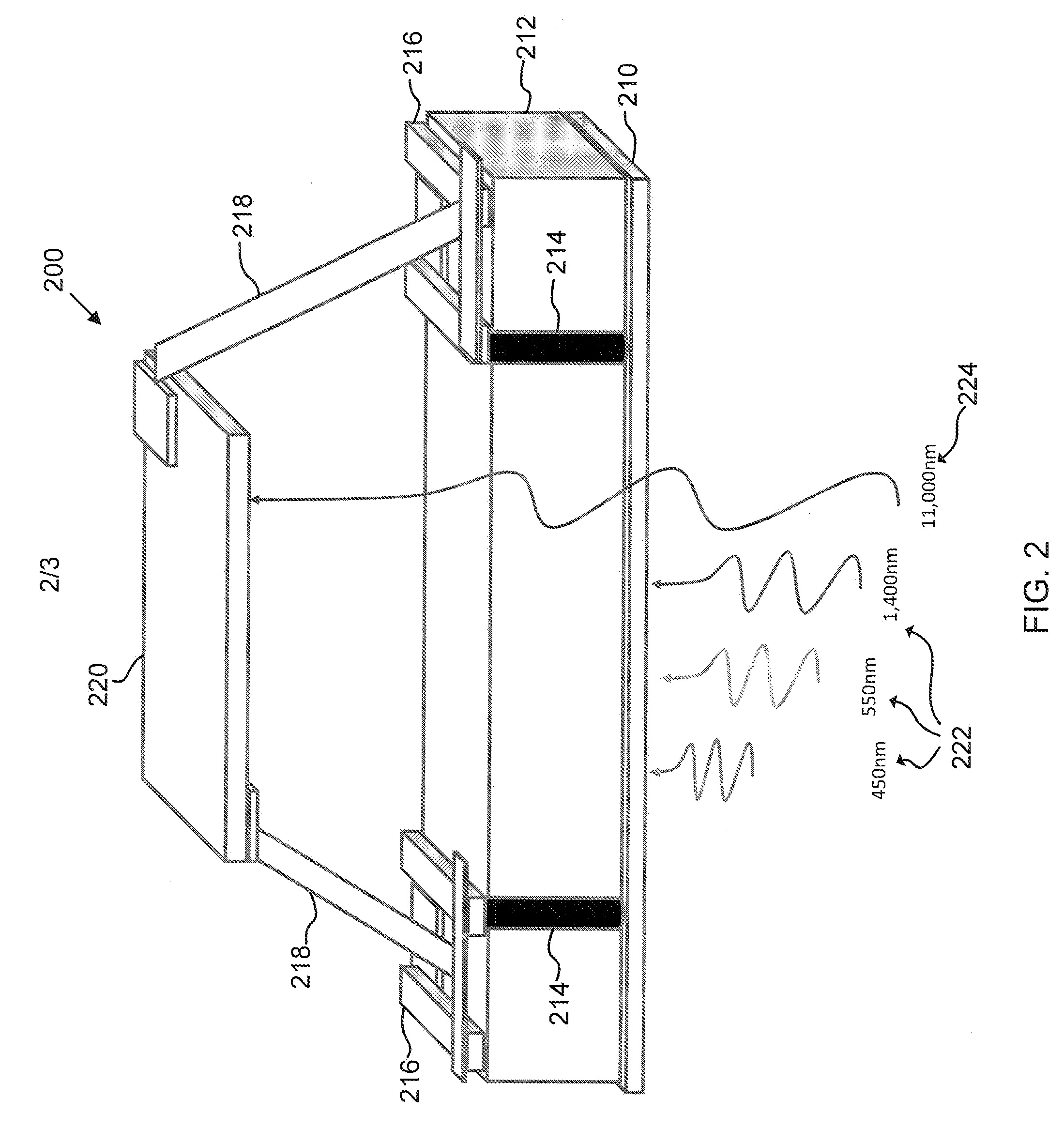 Wide spectral range hybrid image detector