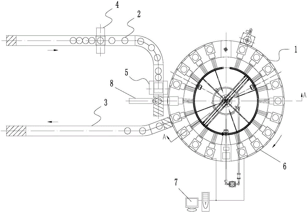 Intelligent rotating plate type quick hydrostatic test line for liquefied petroleum gas cylinders