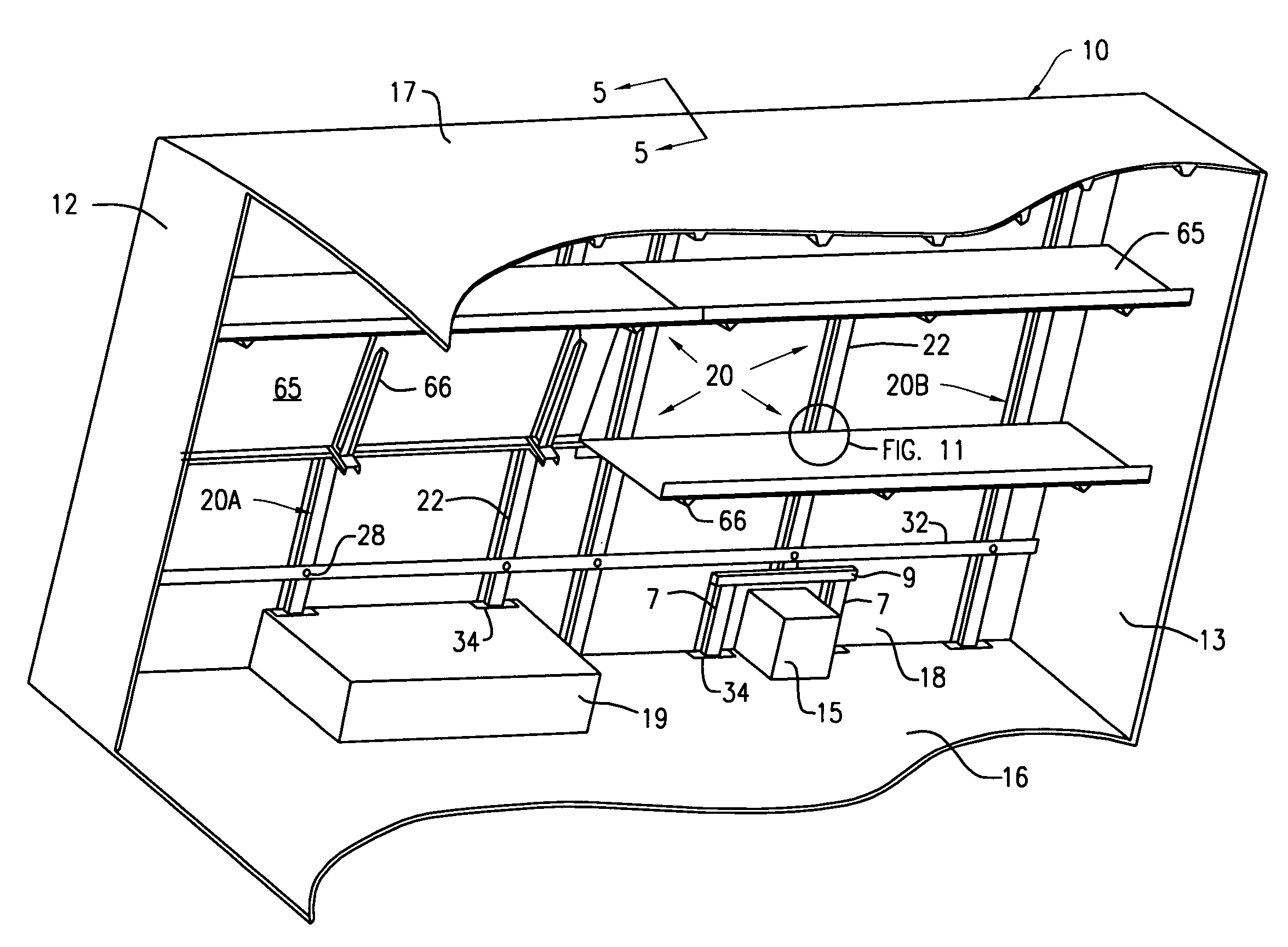 Rack and shelf system for cargo vehicles