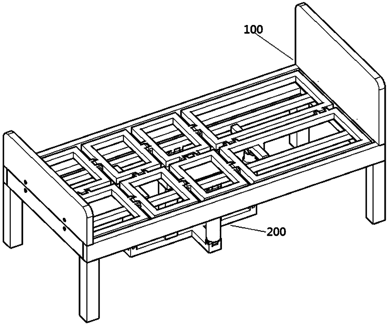 Electric bed having side-turning function