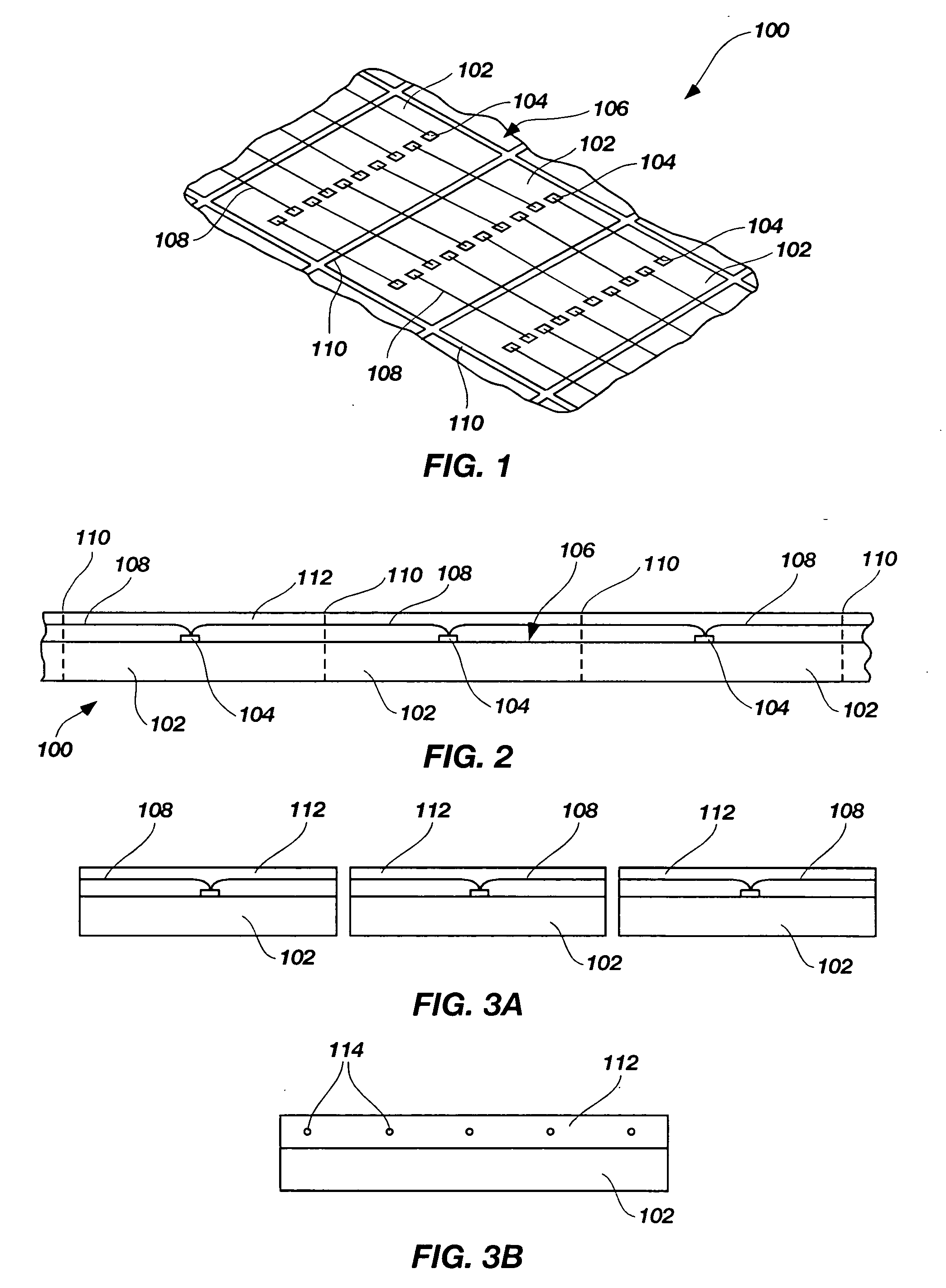 Die package and probe card structures and fabrication methods