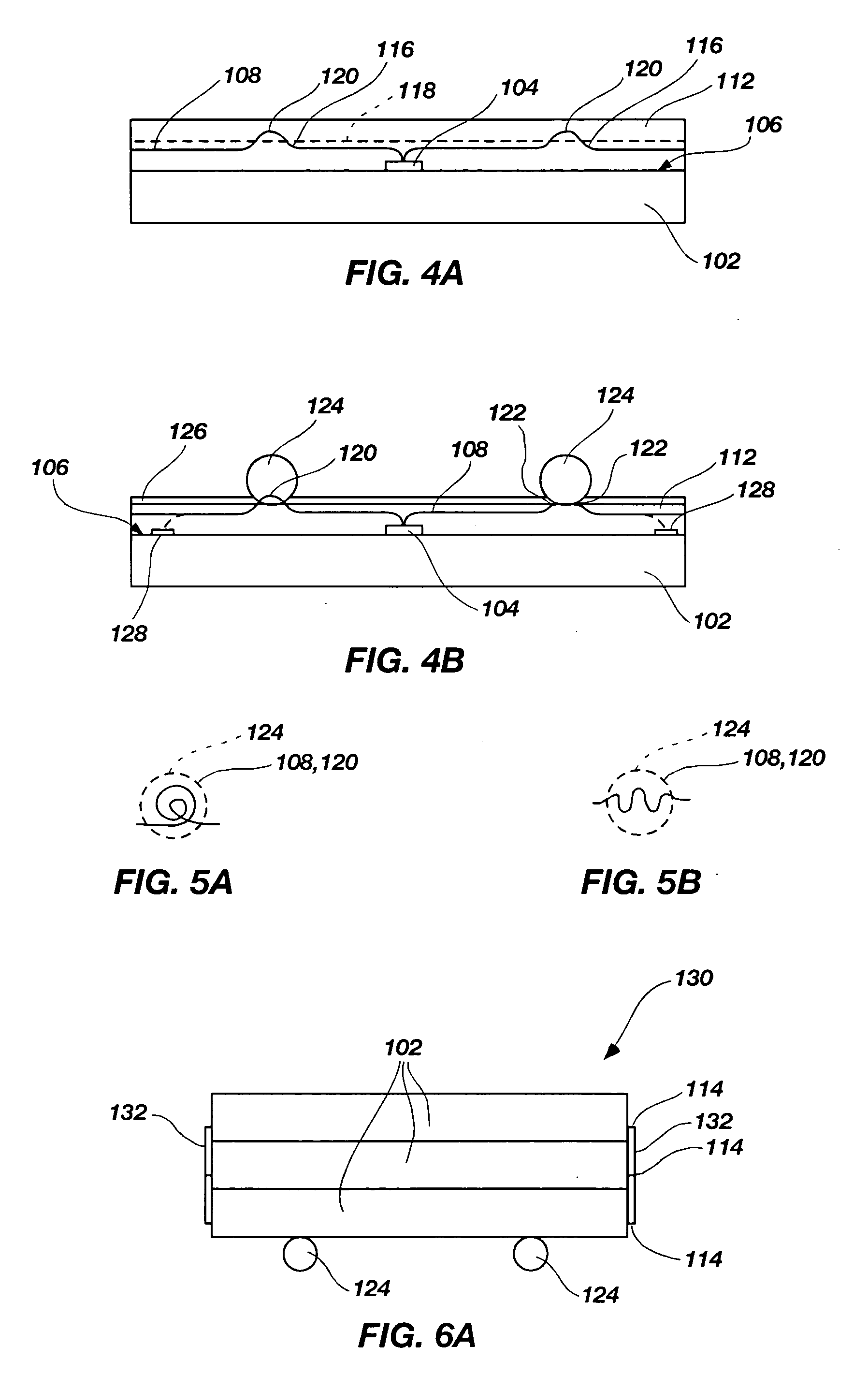 Die package and probe card structures and fabrication methods