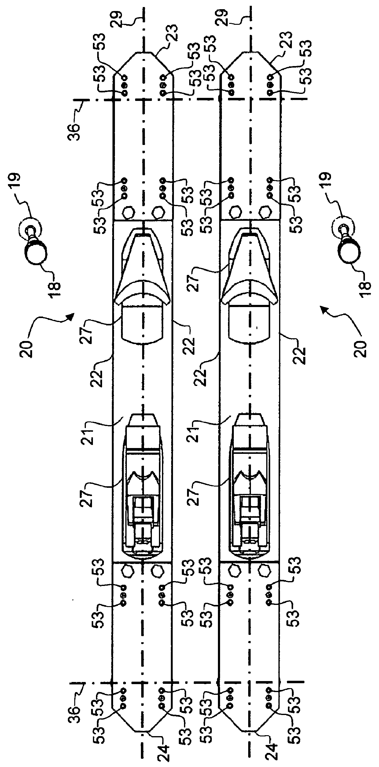 Laterally sliding roller ski