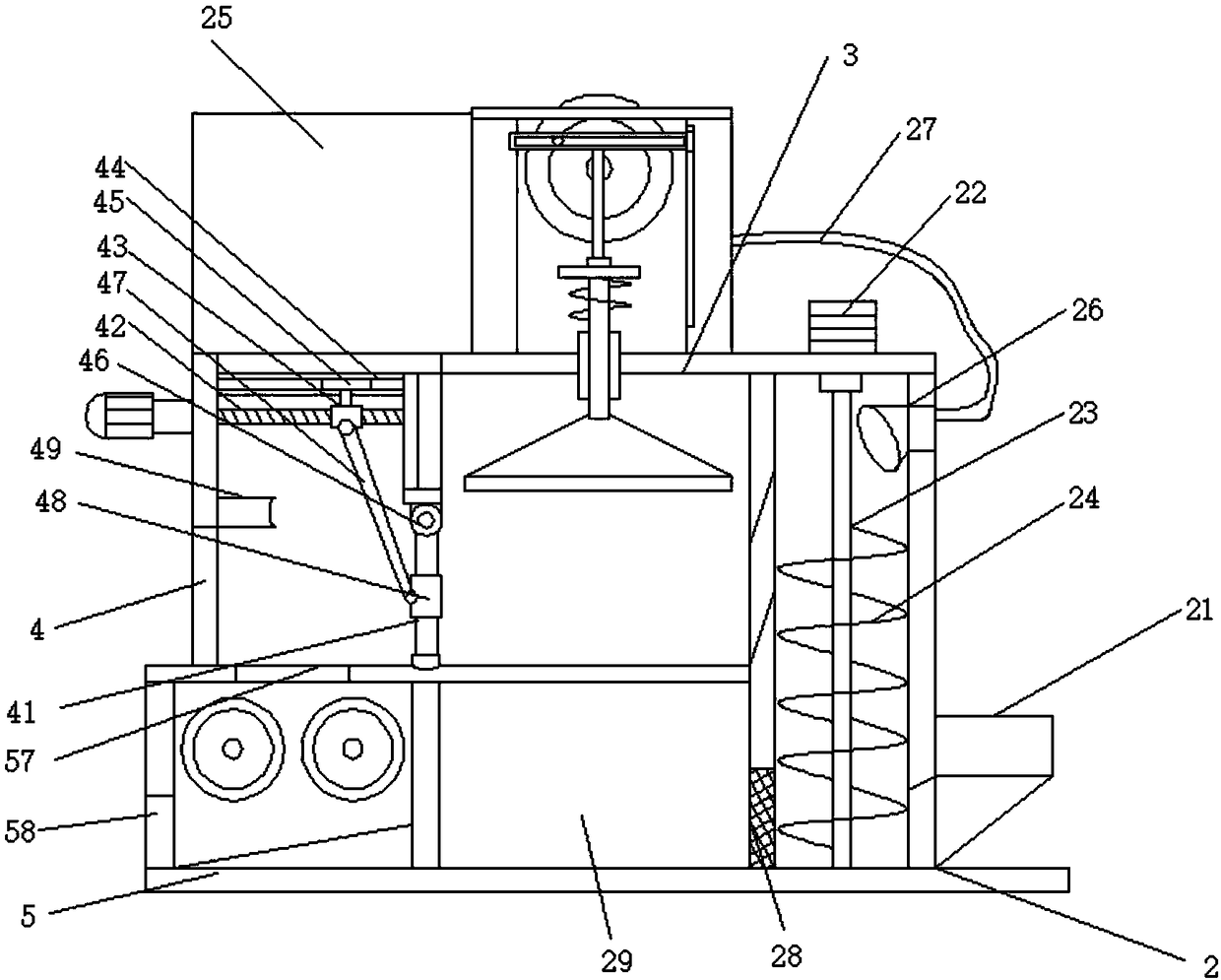 Crushing and disinfecting pretreatment device for medical waste