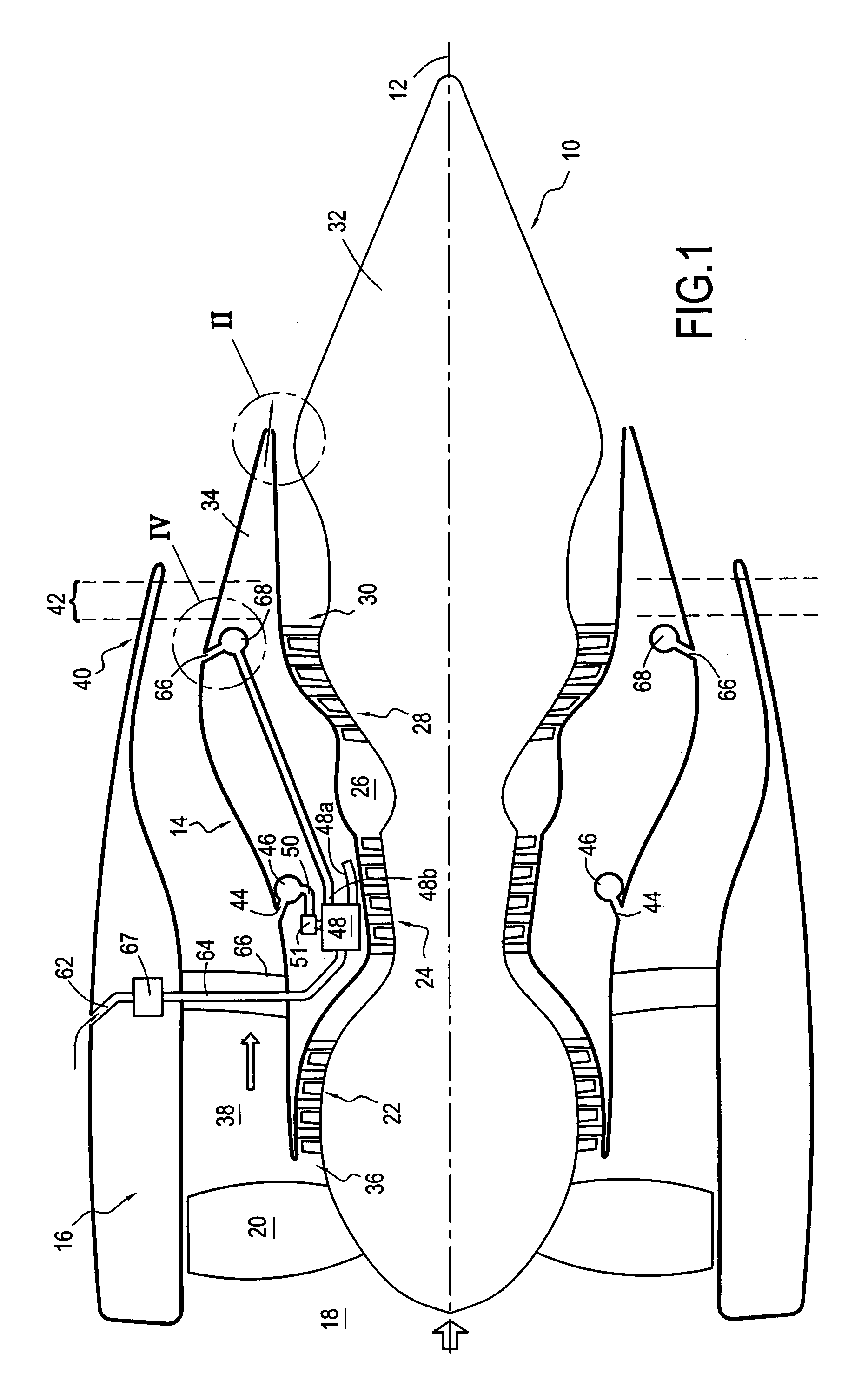 Bypass turbomachine with artificial variation of its throat section