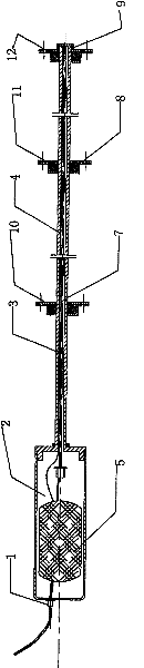 Magnetostrictive displacement sensor with high precision and large measuring range