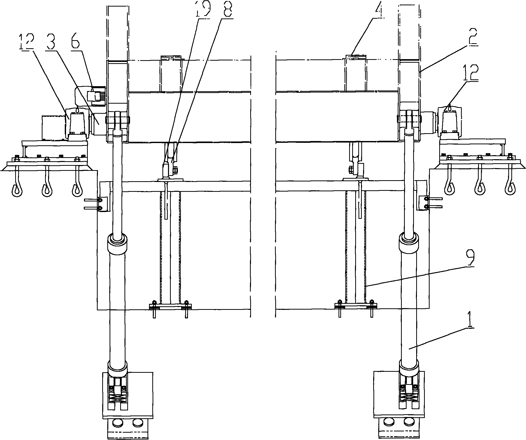 Mechanism for reversing and transferring aluminium ingots discharged from aluminium slab ingot heating /soaking pit furnace