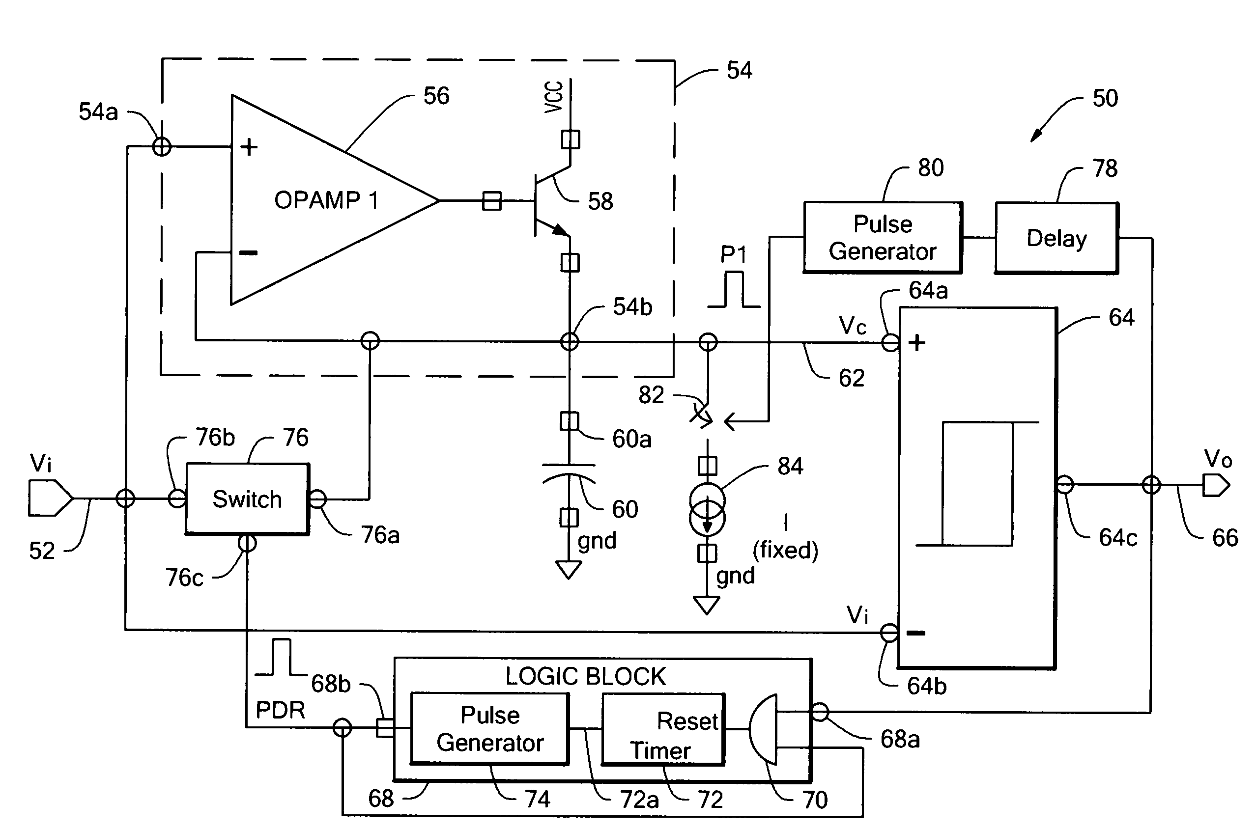 Track-and-hold peak detector circuit