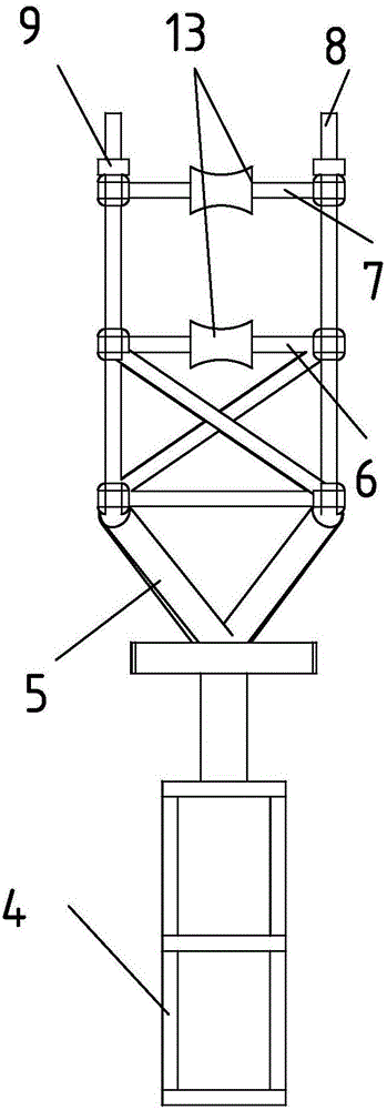 Oceanographic engineering flexible tube cable stretching bending combination experimental facility and experimental method