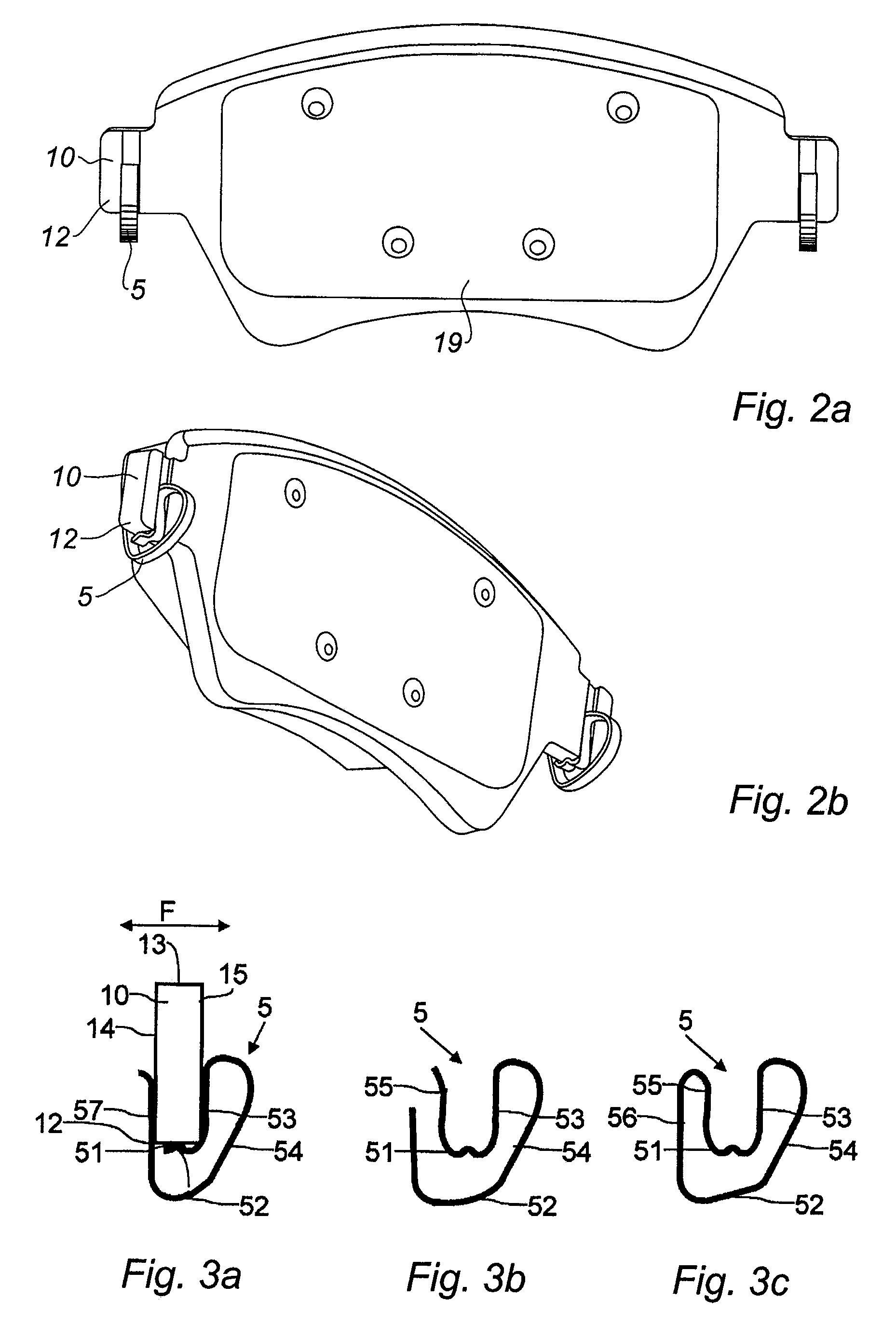 Mounting system for disk brake pad