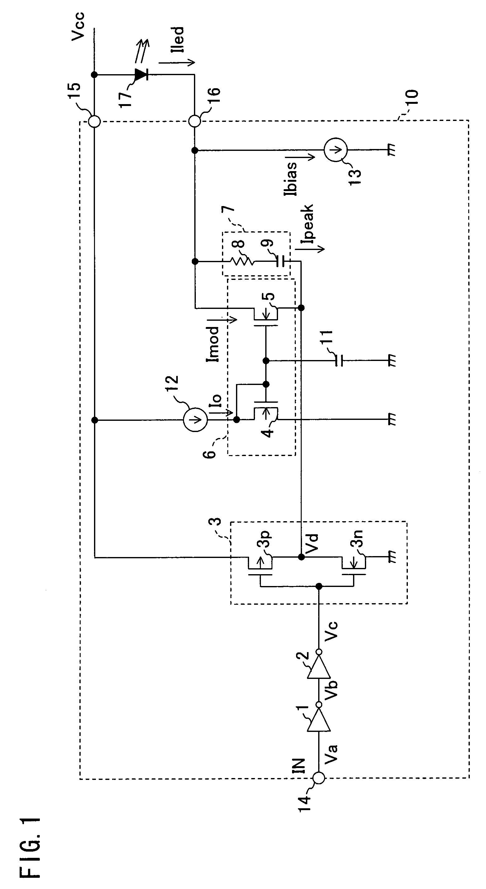 Light emitting diode driving circuit and optical transmitter for use in optical fiber link