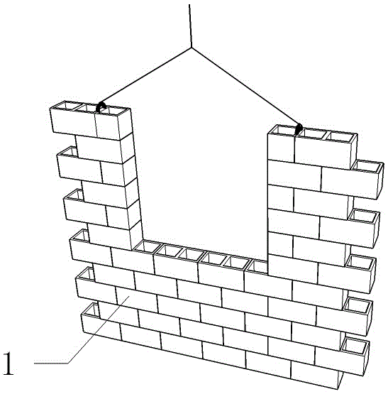 Assembled integral type masonry wall assembling structure and construction method thereof