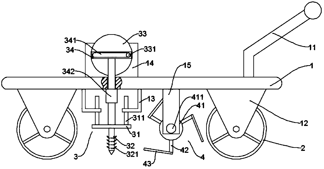 Novel weed pulling-out device used for garden industry