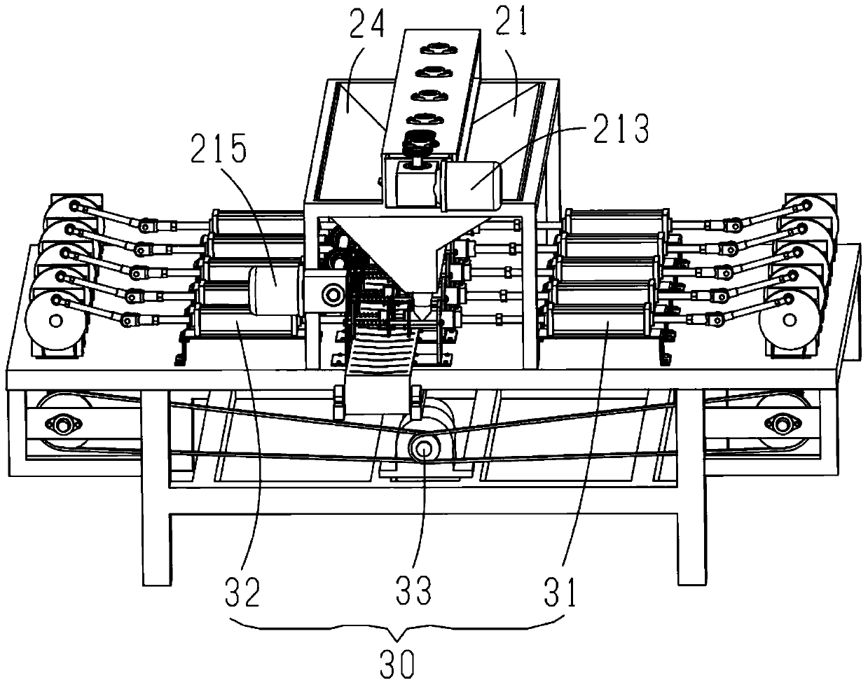 Automatic agricultural and forestry byproduct sandwiched cake forming machine