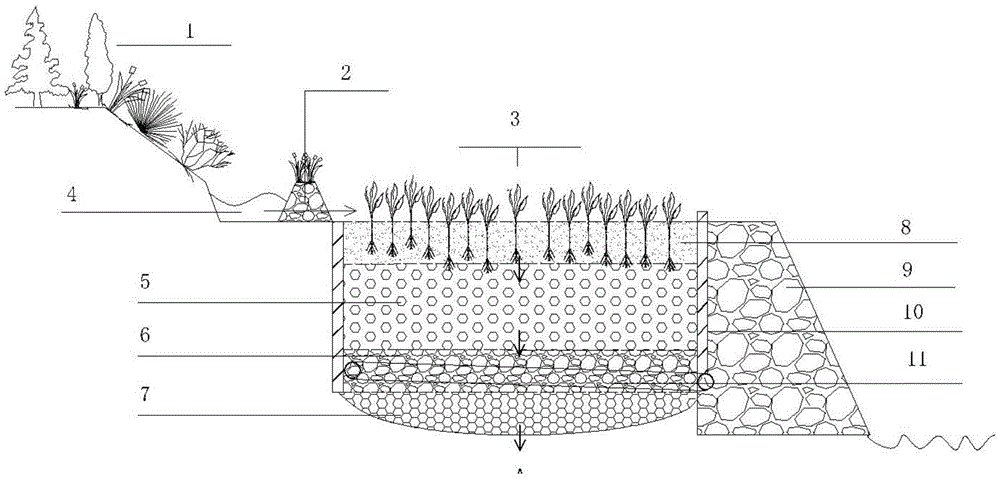 Water purification type ecological bank protection overflow system