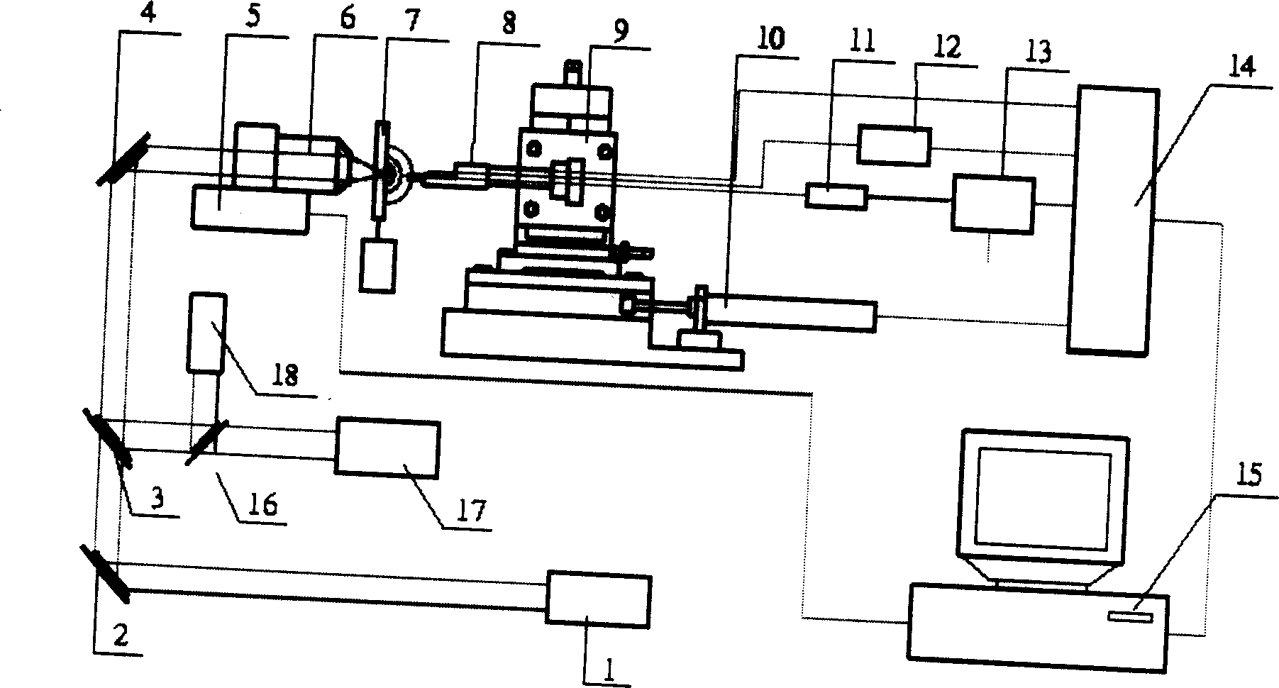 Fully optical fiber probe scan type near-field optical microscope