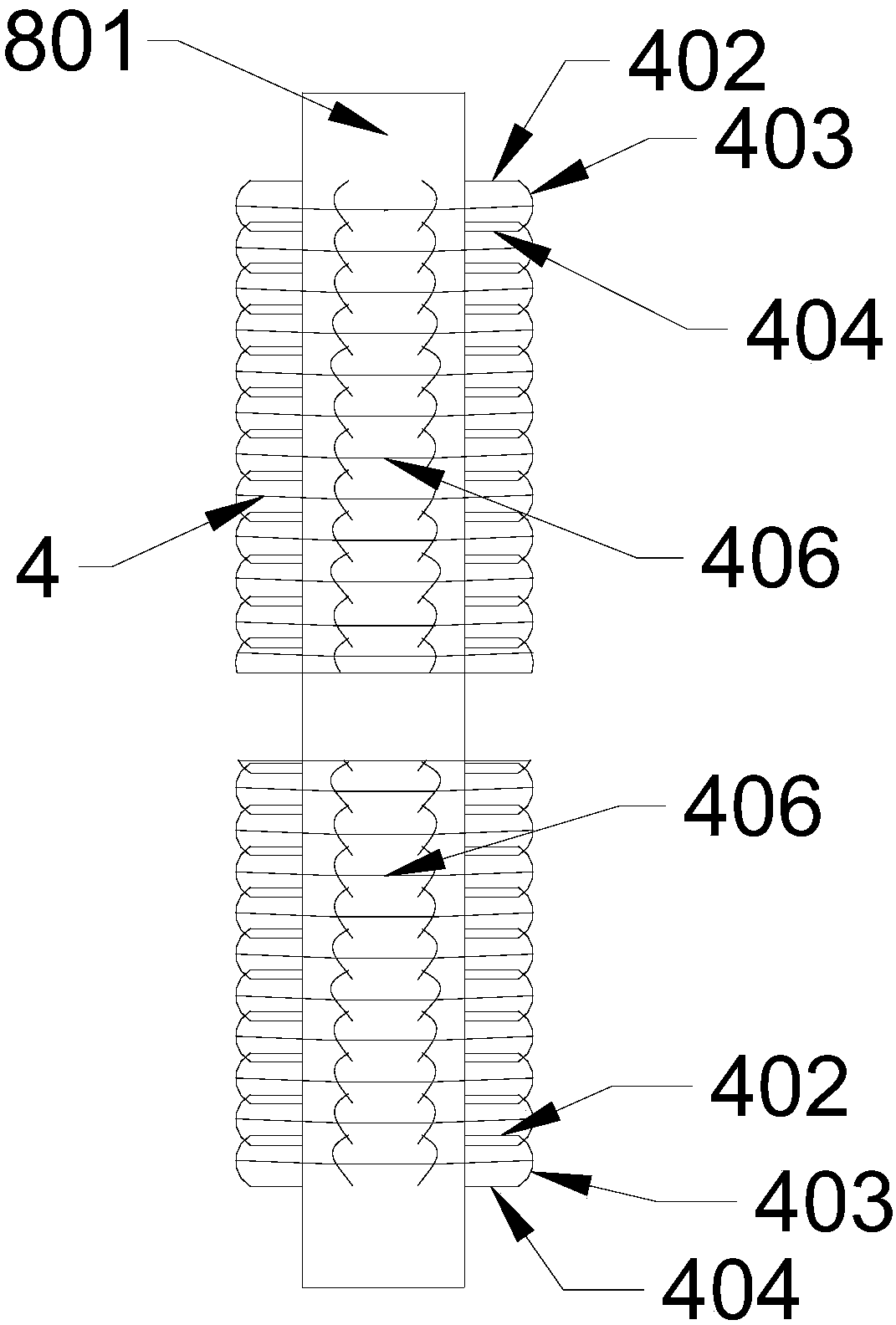 Heating furnace waste heat power generation system with vertical low-resistance heat pipes