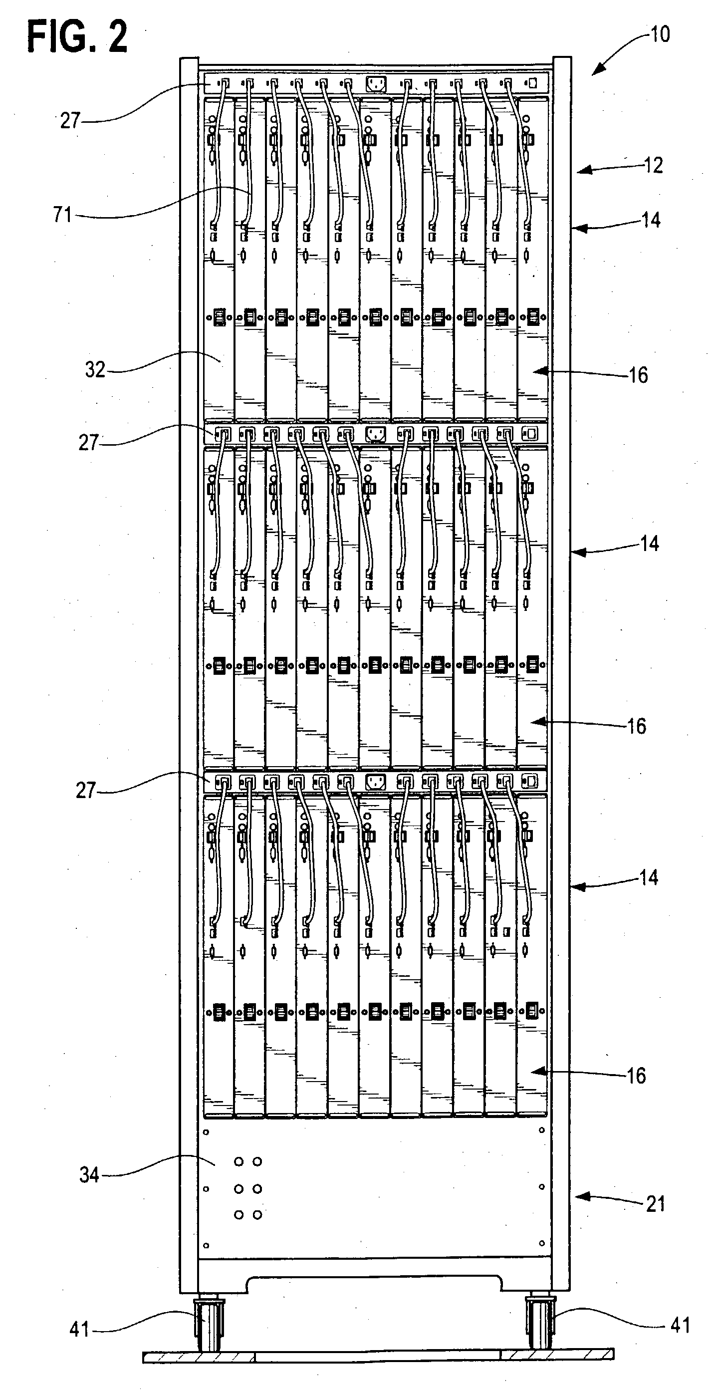 Rack mountable computer component fan cooling arrangement and method