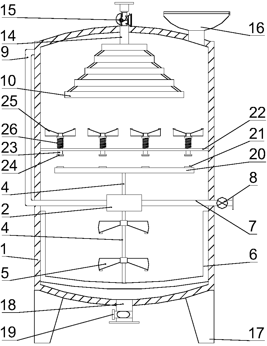 Magnetic-force material-pushing-type rapid decolorization device for producing epoxy soybean oil plasticizer