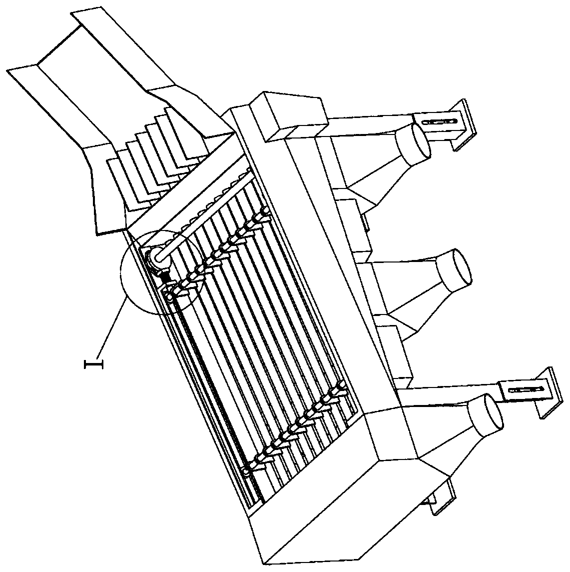 Vibration sieve type saury body primary grading machine