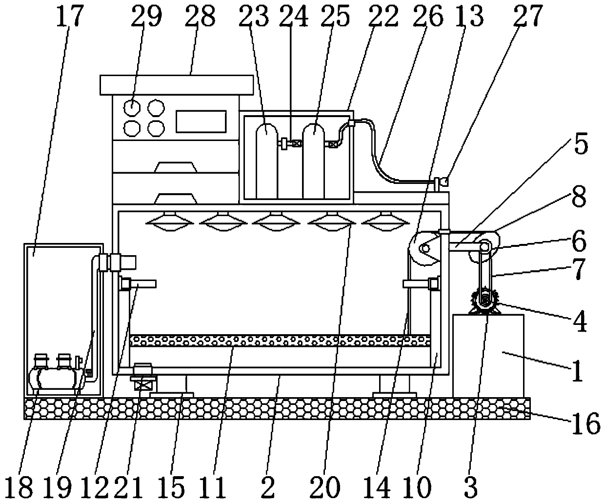 Disinfection device based on anesthesia