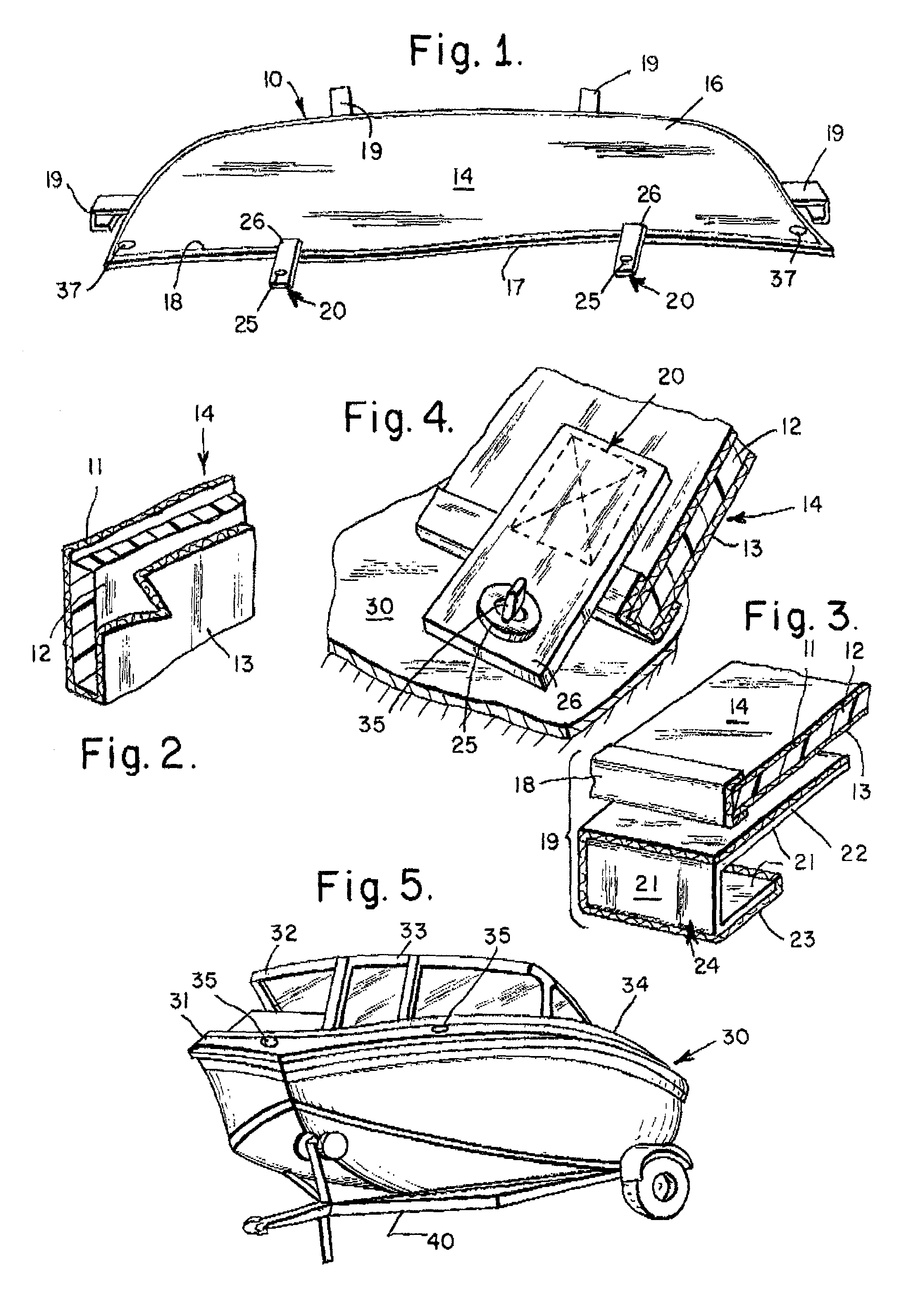 Protective cover for a windshield of a boat