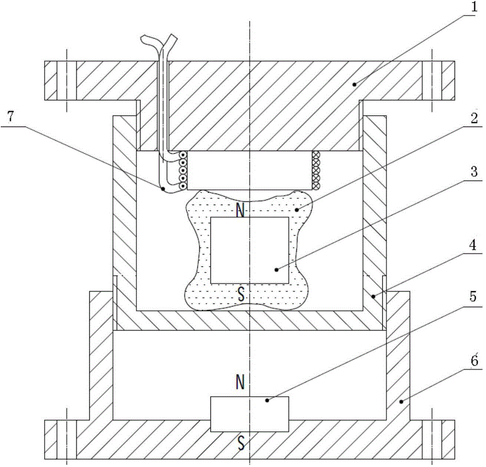 Planar vibration energy collector adopting magnetic liquid and permanent magnet combined structure