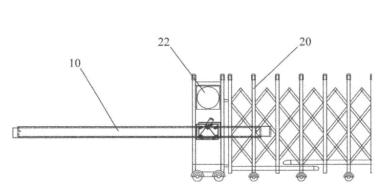 Mounting structure of straight retractable door combined with retractable barrier