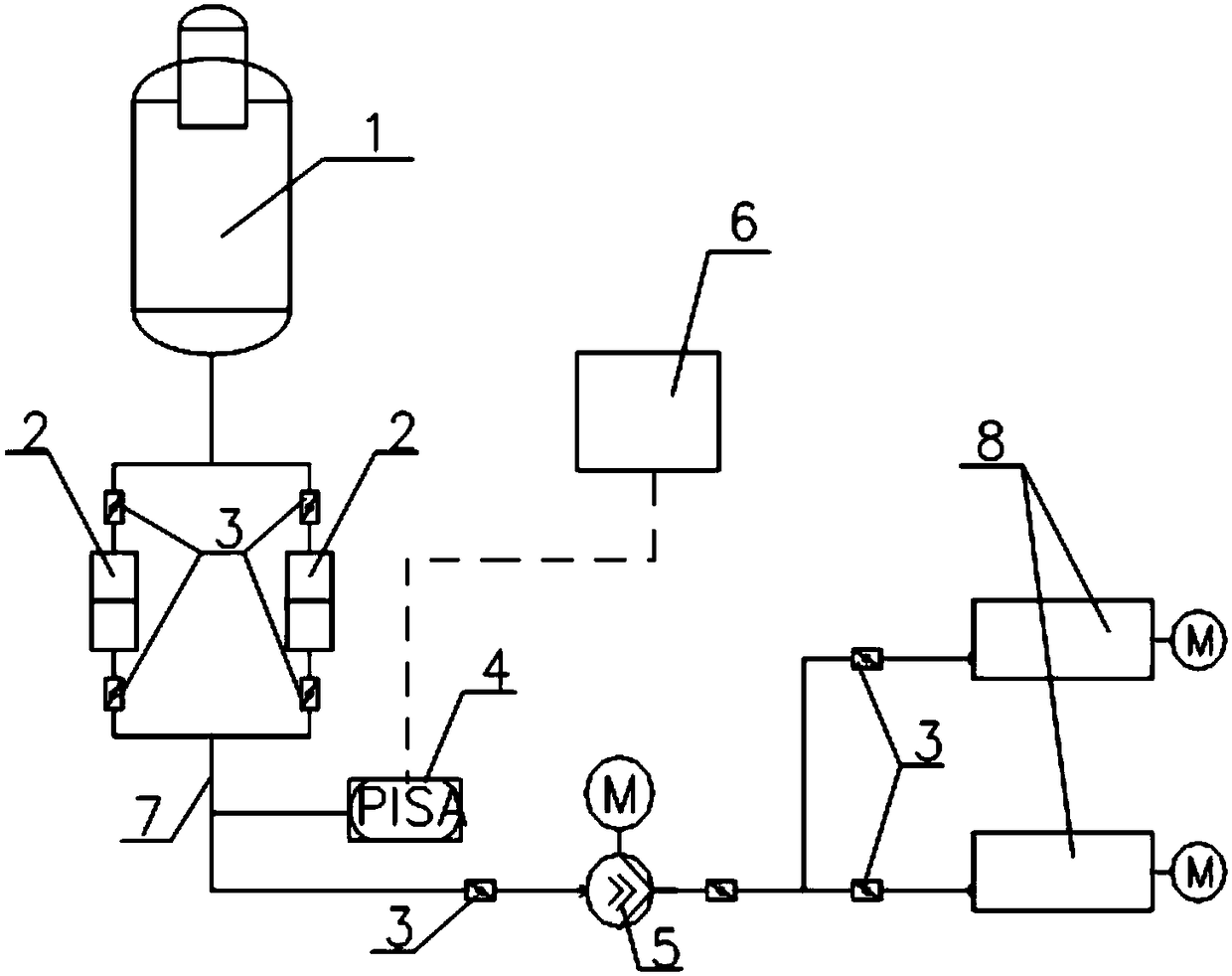 Monitoring device for detecting pressure of adhesive conveying pipe and defoaming system of adhesive