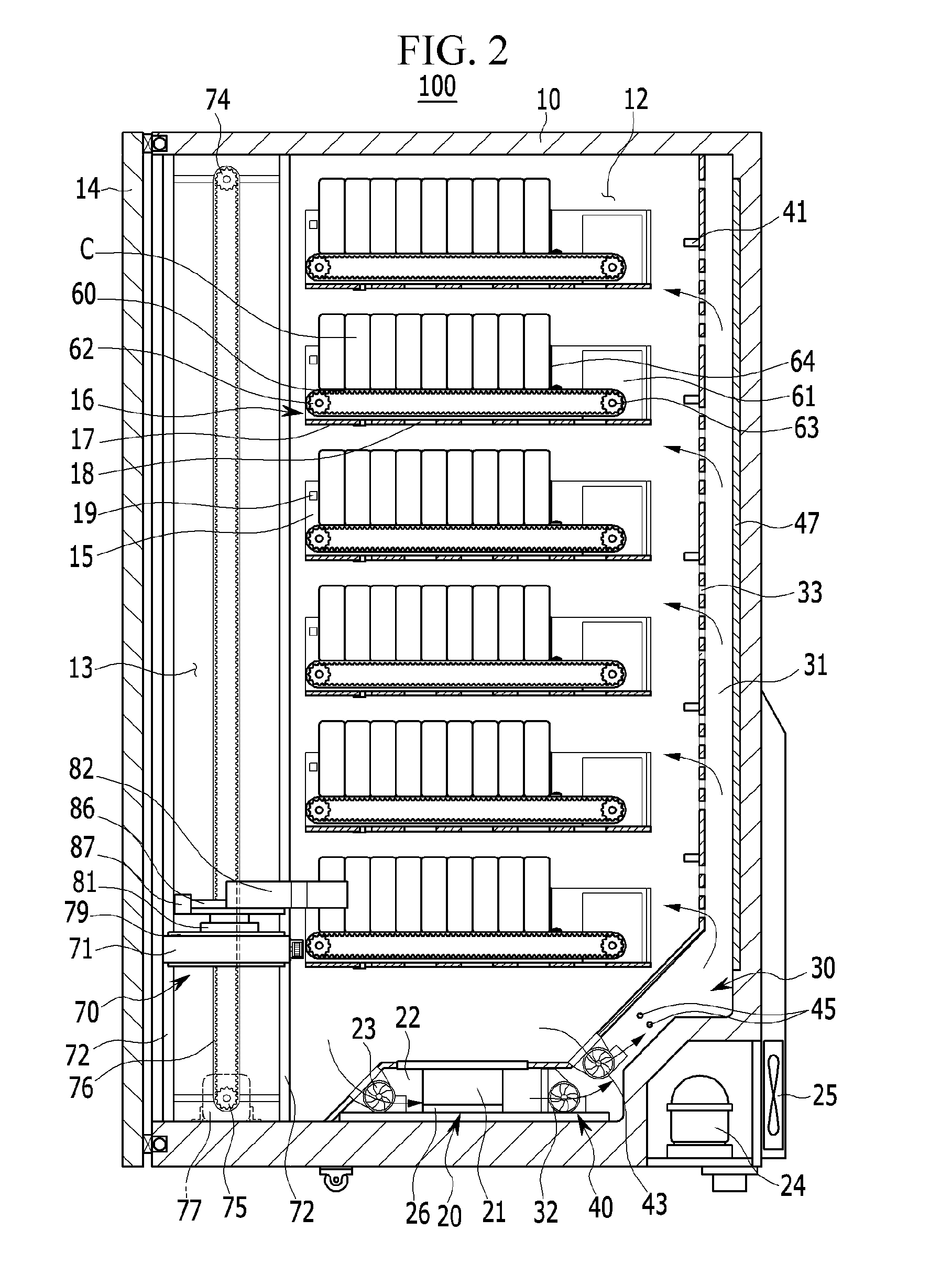 Beverage vending machine and method for controlling temperature of vending machine