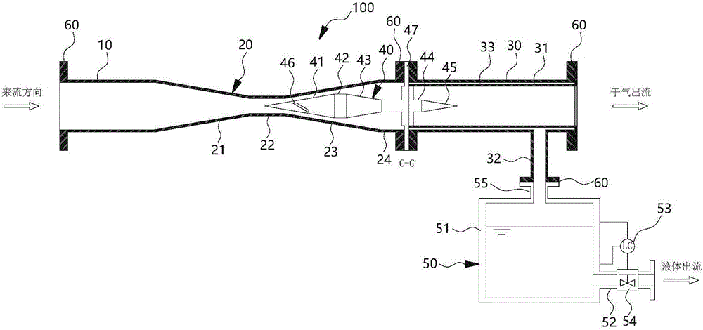 Natural gas dehumidifying device