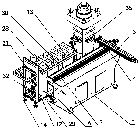 Automatic conveying device for concrete test block compressive strength detection