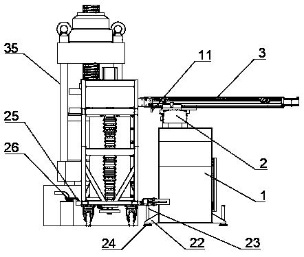 Automatic conveying device for concrete test block compressive strength detection