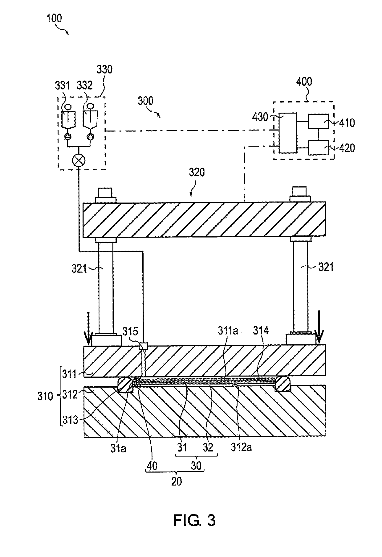 Molding method for composite material and intermediate member for composite material