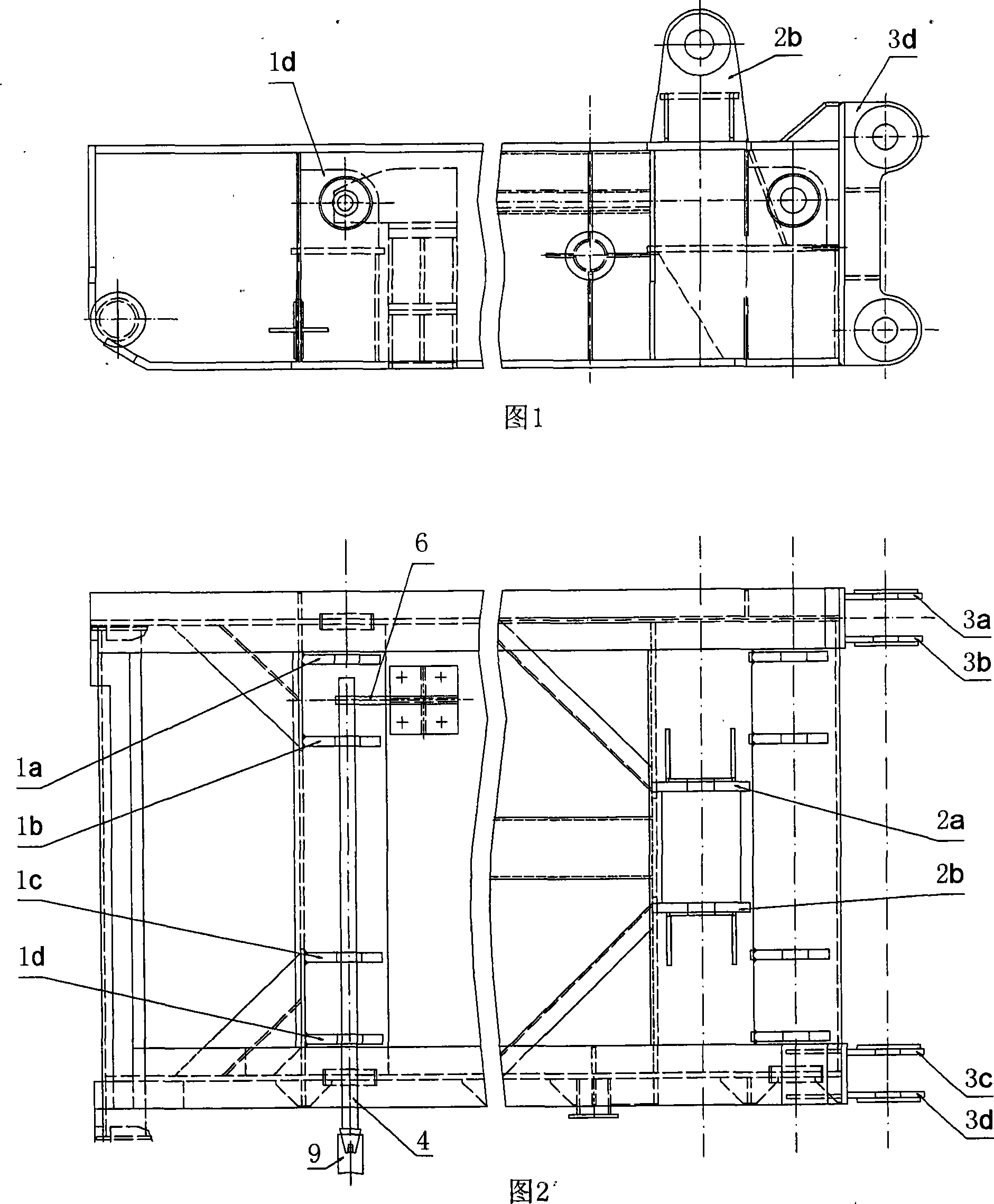 Coaxial large strided distance ear base hole boring auxiliary device and boring process method