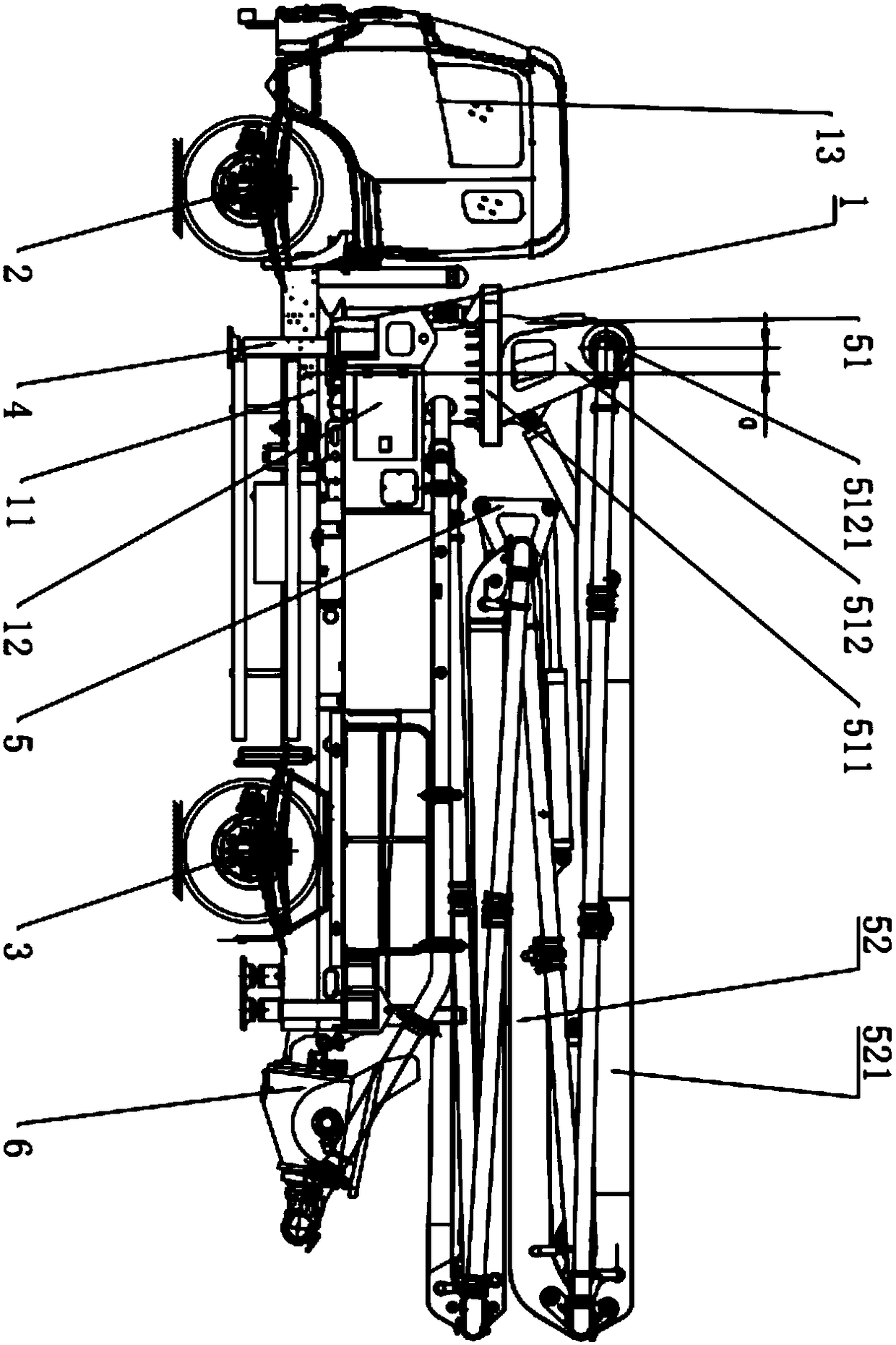 Novel two-axle concrete pump truck