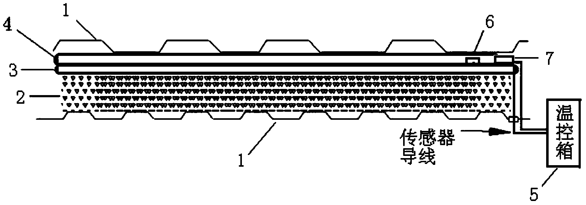 Automatic snow melting steel structure roof board