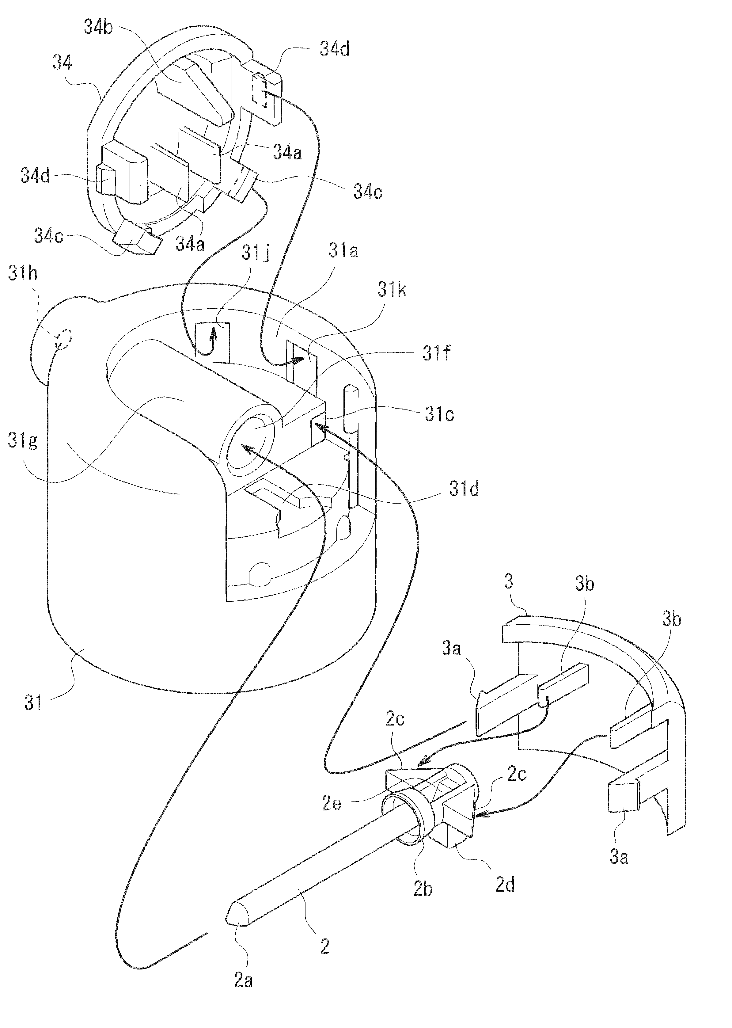 Tip-stop mechanism, pump-type product with tip-stop mechanism, and aerosol-type product with tip-stop mechanism