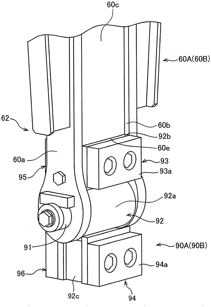 Holding device and construction machine provided with same