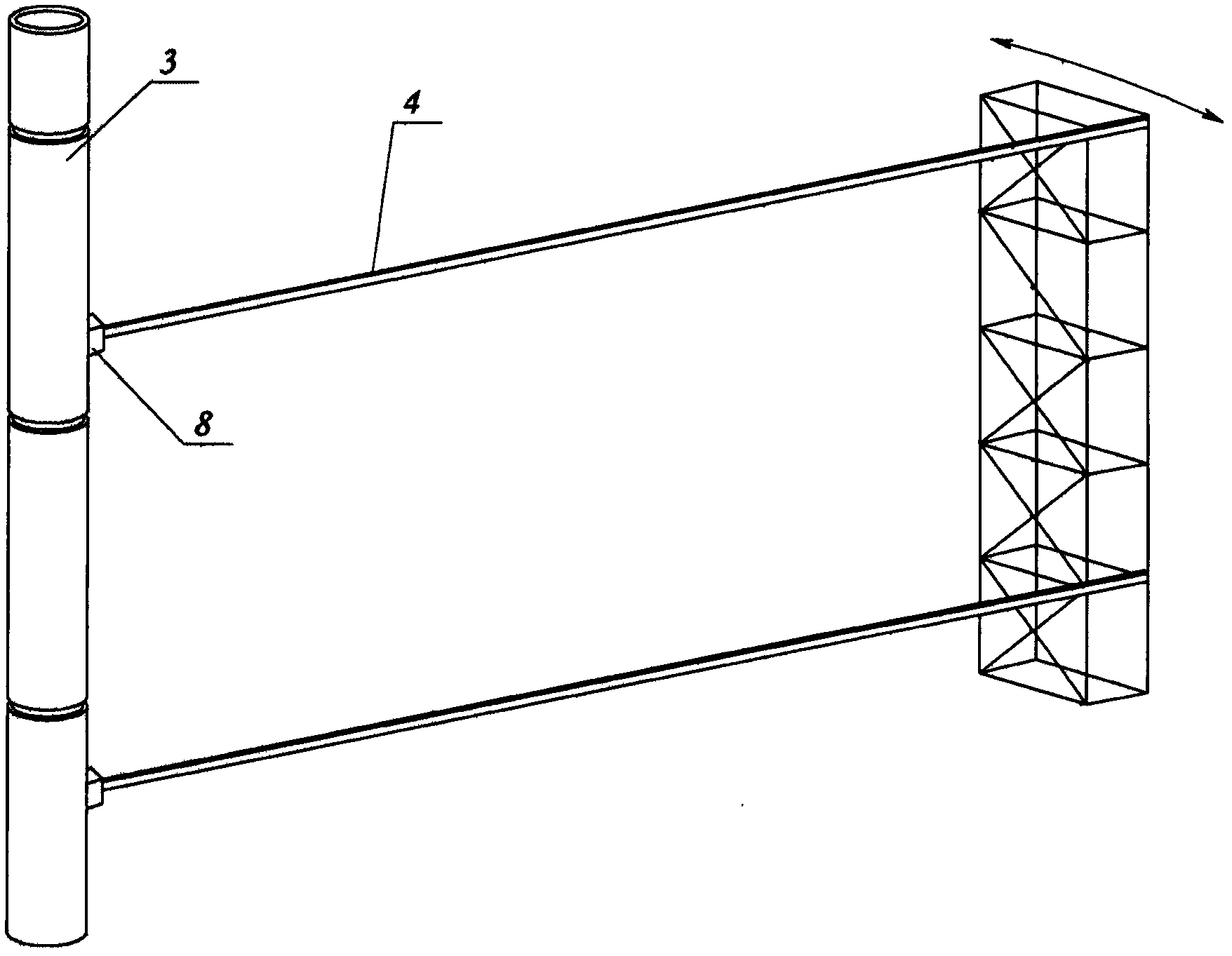 Quick construction device for inner wall of arch crown oil tank