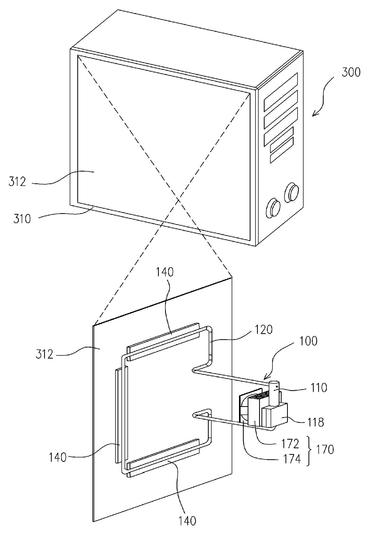 Heat pipe cooling system and thermal connector thereof