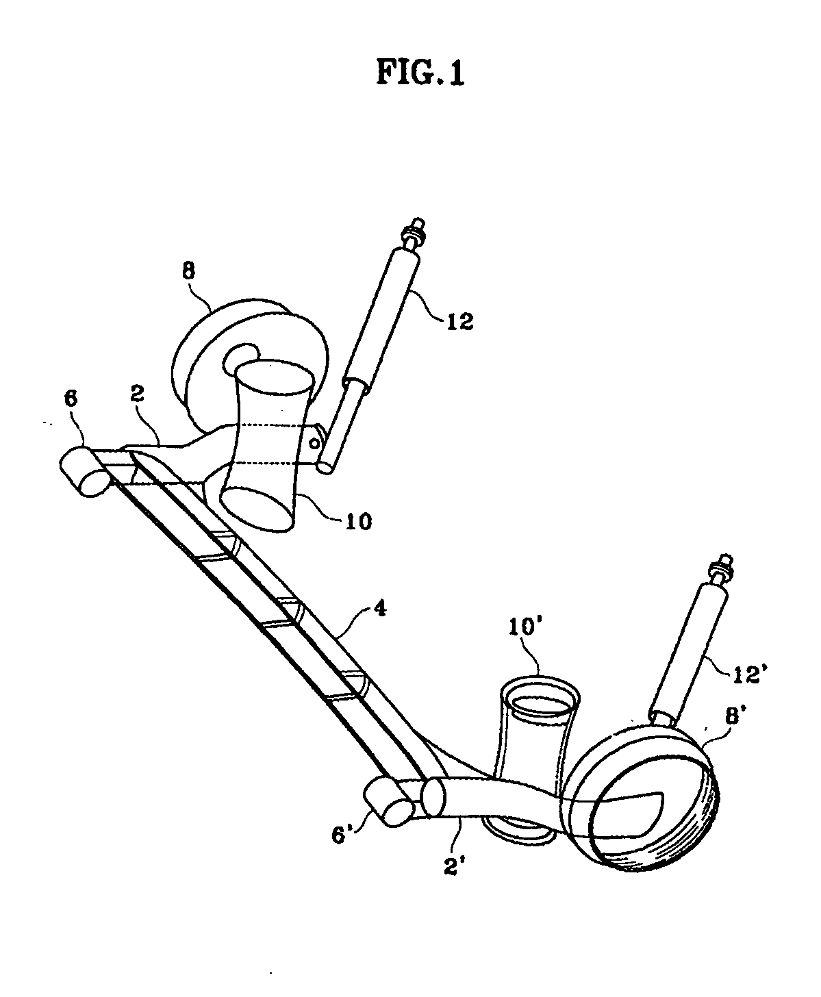 Torsion beam type suspension, method for forming torsion beam, and apparatus for forming torsion beam