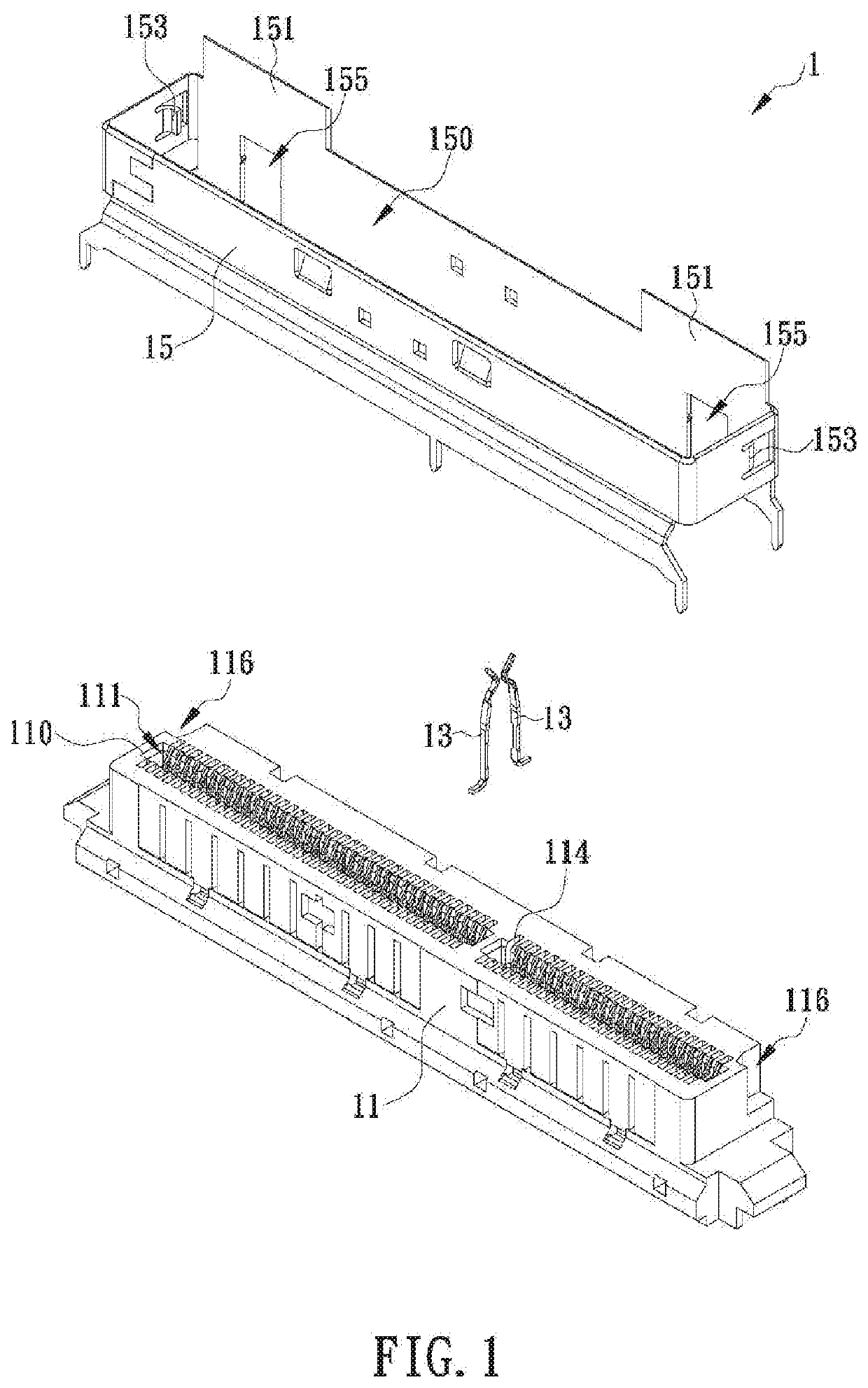 Connector with guiding portion, and shell and insulating body of the same